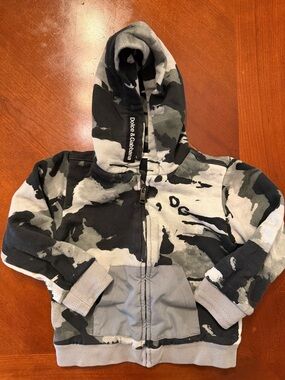 Dolce & Gabbana Kids Black & Gray Camo Zip-Up Hoodie